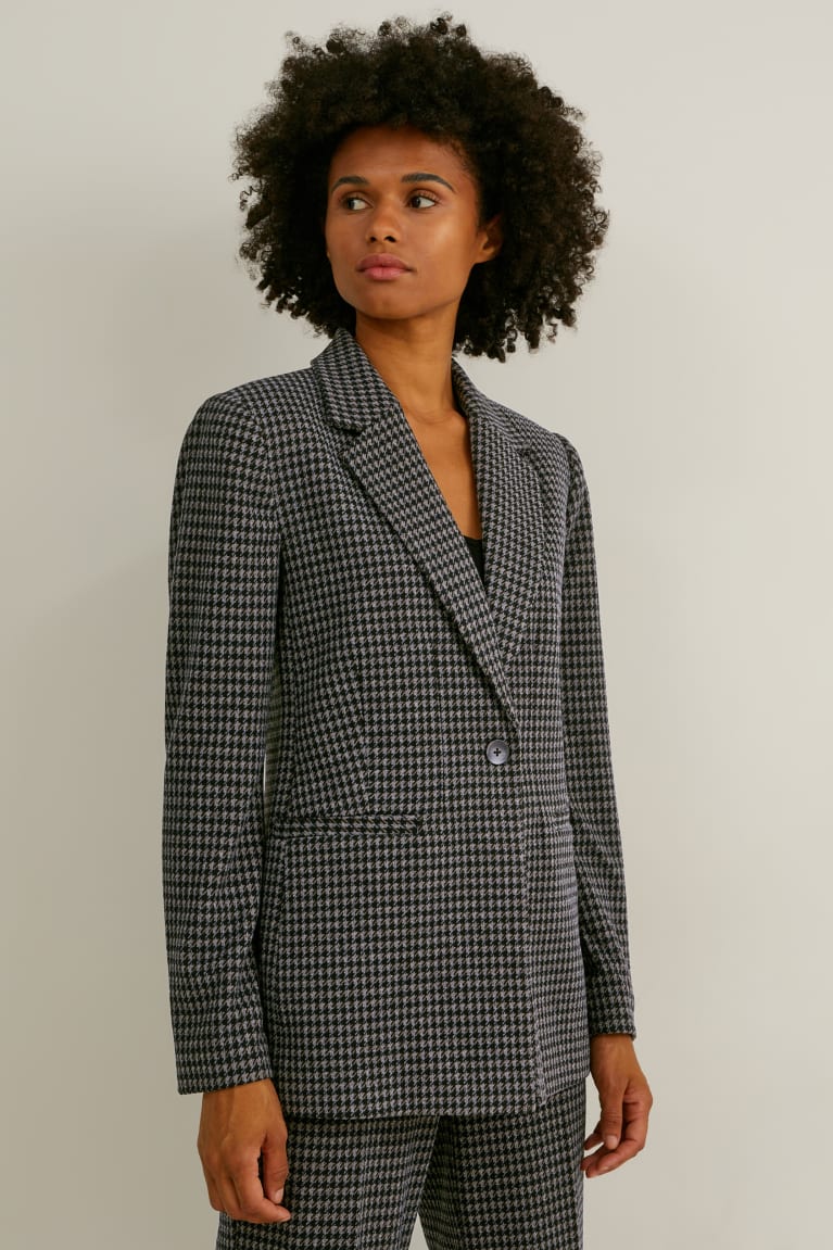  Noir Grise Blazer C&A Regular Fit Recycled Check - france TWW-9893935