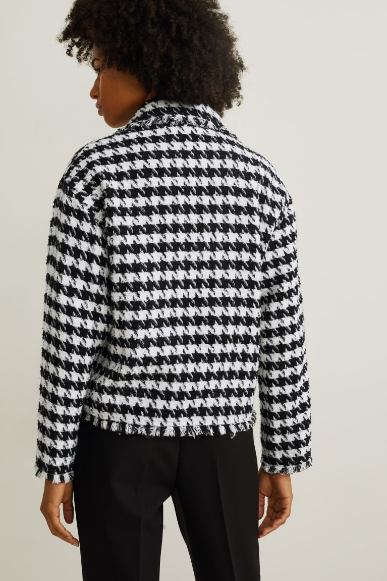  Noir Blanche Blazer C&A Bouclé Check - france QEC-9863617