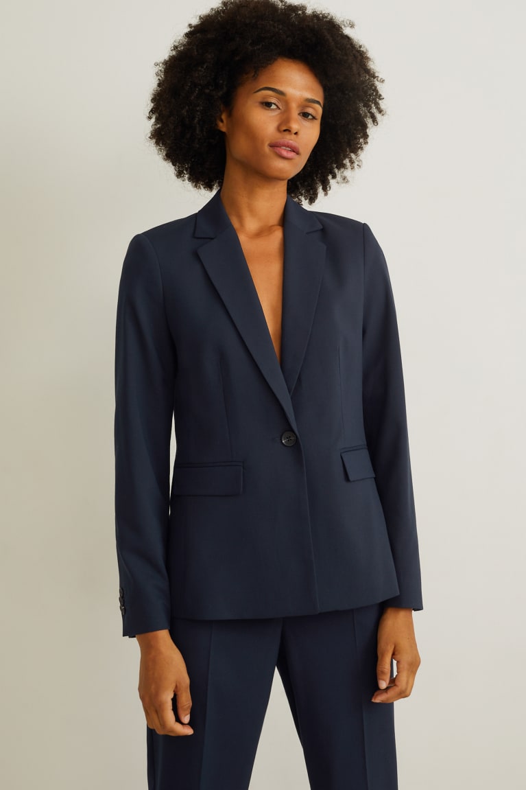  Bleu Foncé Blazer C&A Fitted Recycled - france QDK-1117670