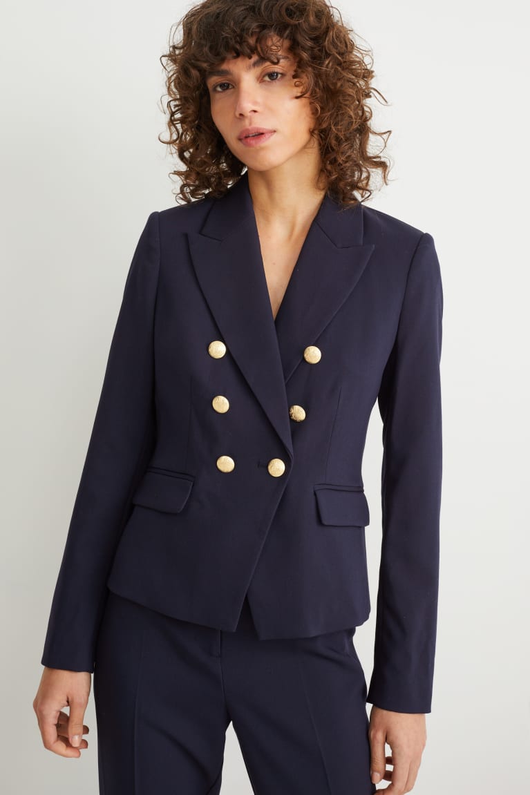  Bleu Foncé Blazer C&A Business Fitted Recycled - france GUW-5690810