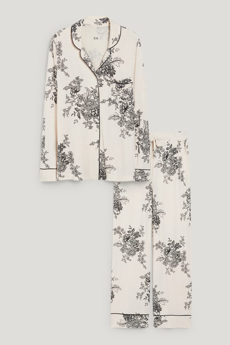  Beige Vêtement De Nuit C&A Pyjamas Floral - france HNO-6515389