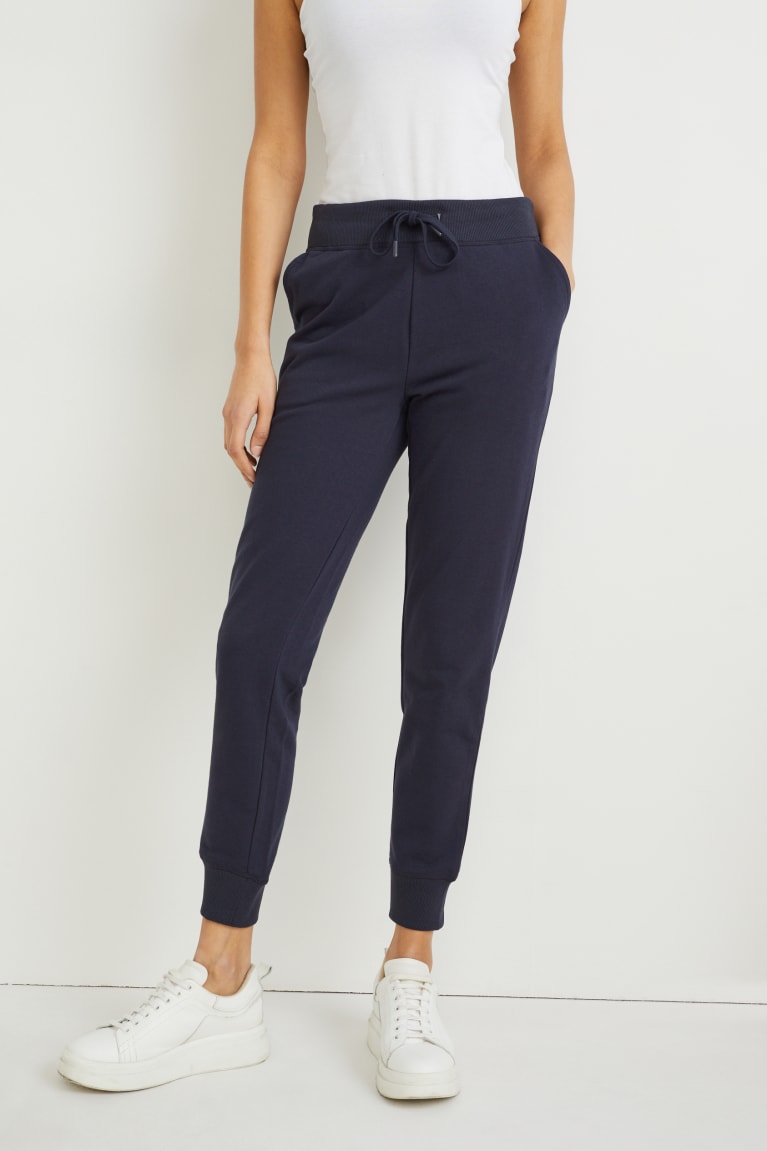  Bleu Foncé Pantalons C&A Basic Joggers Organic Coton - france LWC-2940253