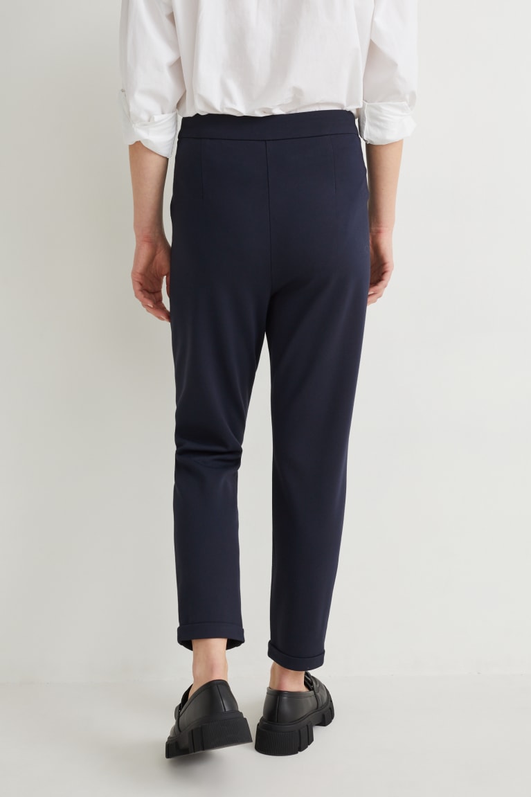  Bleu Foncé Pantalons C&A Jersey Tapered Fit - france CHA-2326802