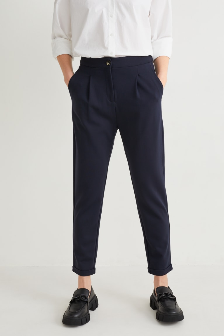  Bleu Foncé Pantalons C&A Jersey Tapered Fit - france CHA-2326802