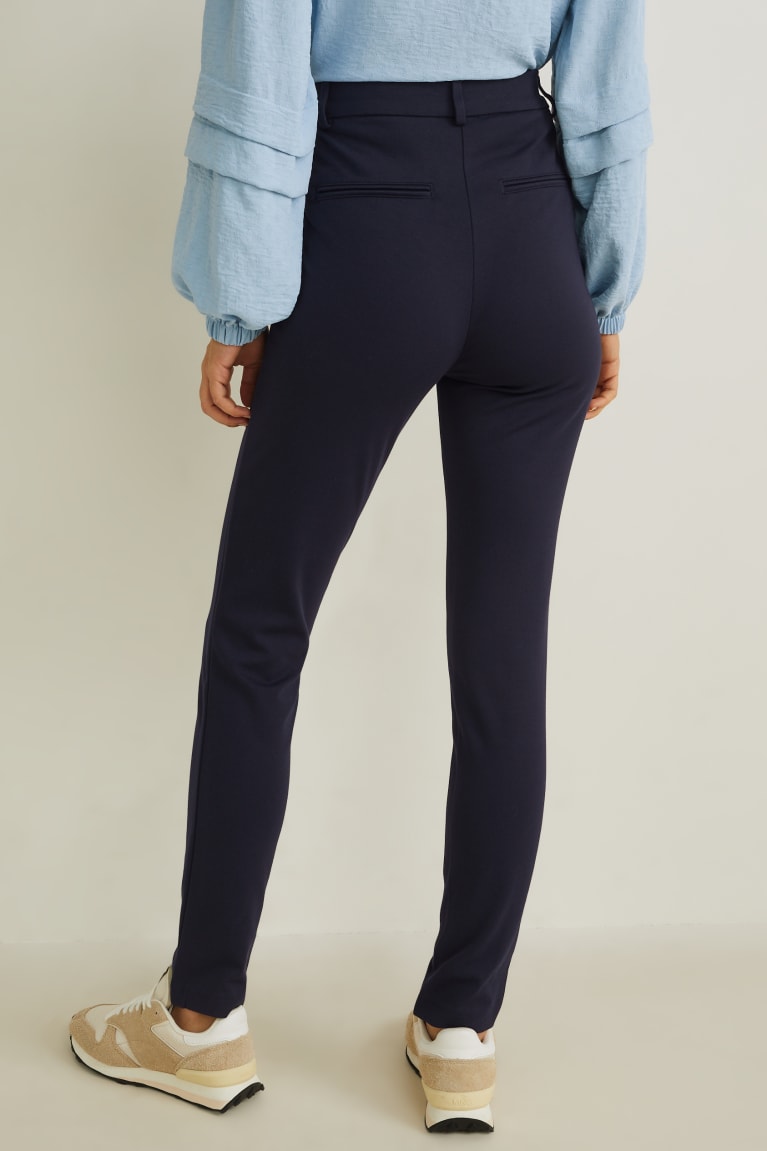  Bleu Foncé Pantalons C&A High Taille Droit Fit - france MGA-8297329