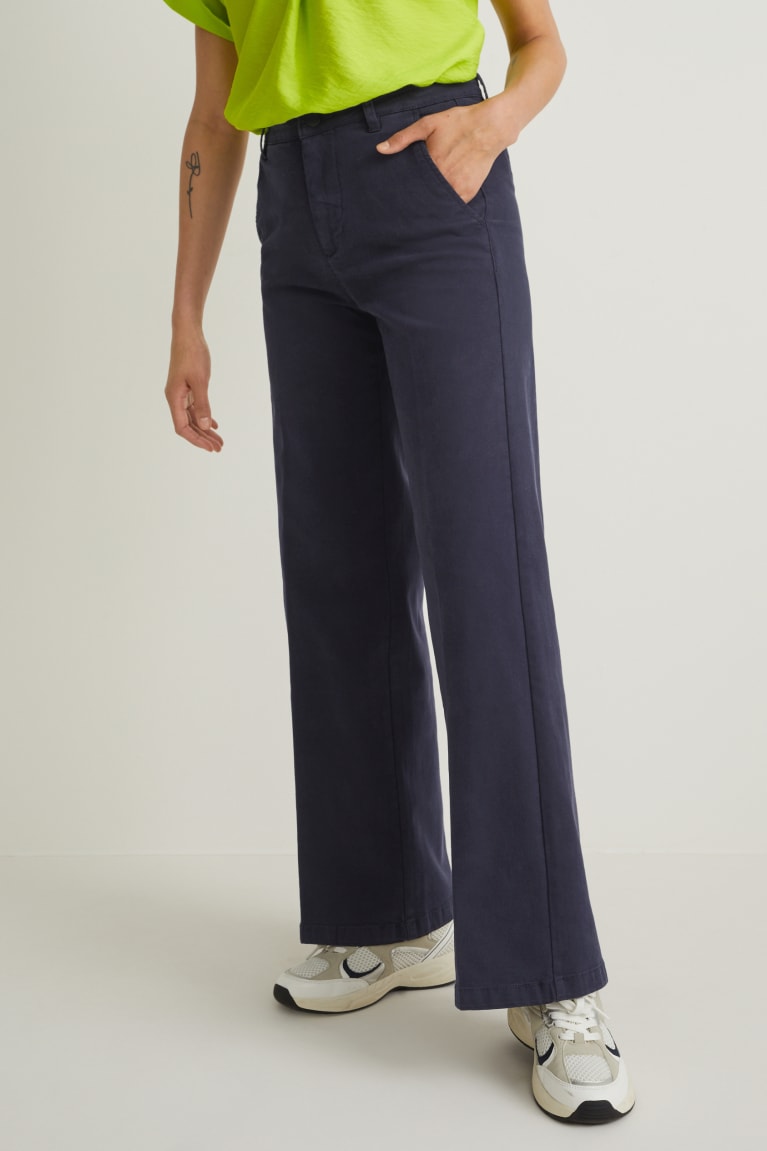  Bleu Foncé Pantalons C&A High Taille Larges Leg - france VBW-2517219