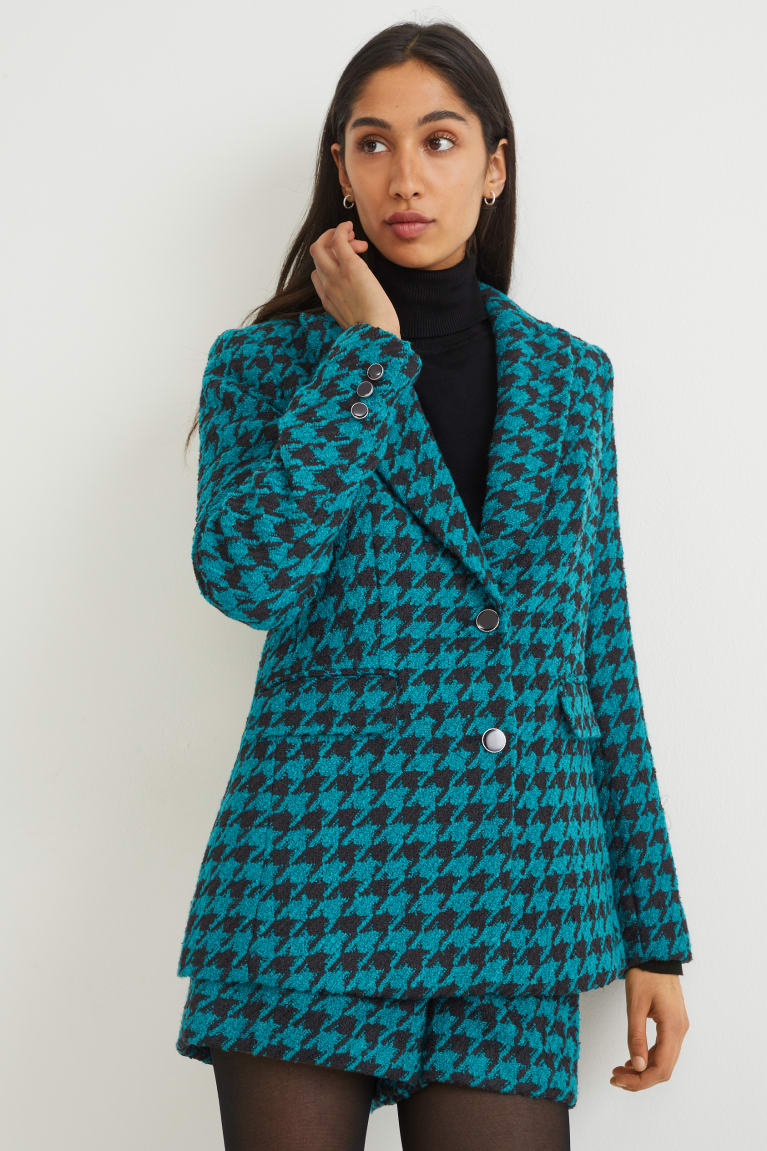  Turquoise Blazer C&A Bouclé Regular Fit Patterned - france RKV-4816891