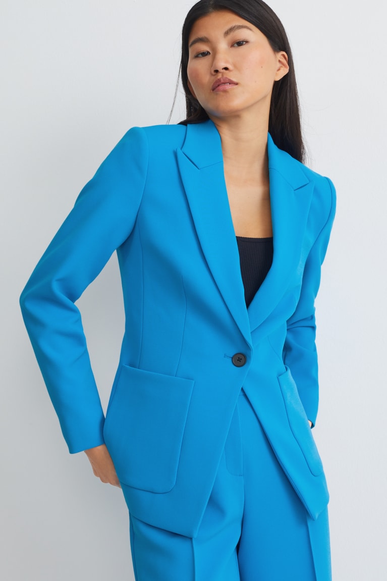  Bleu Clair Blazer C&A Fitted Recycled - france VJT-8628694