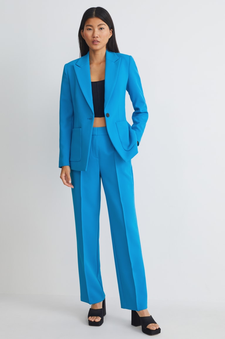  Bleu Clair Blazer C&A Fitted Recycled - france VJT-8628694