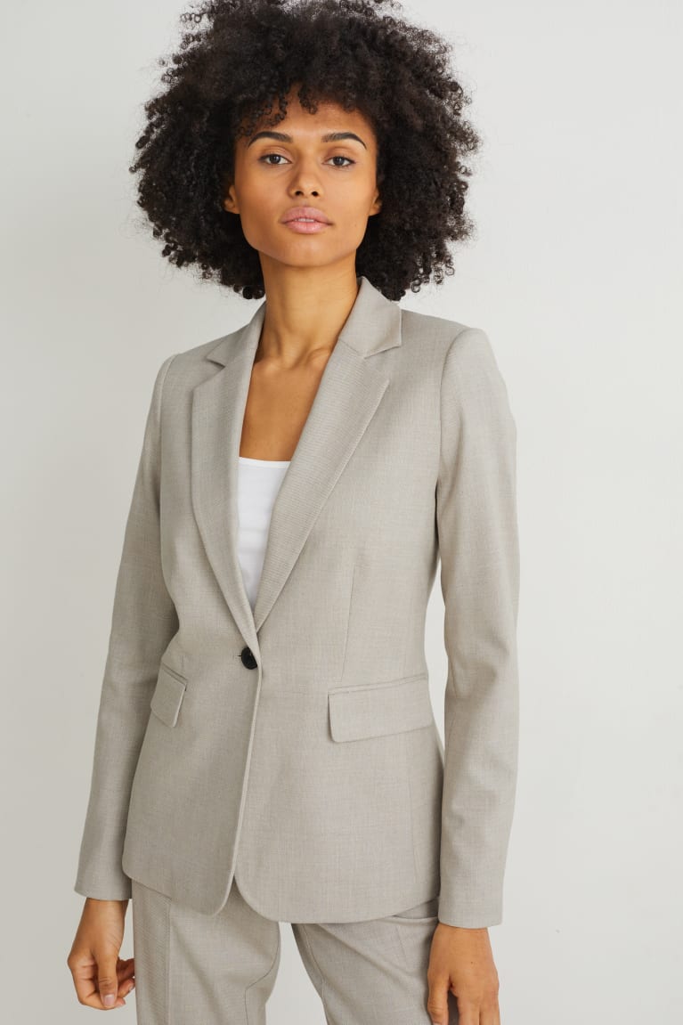  Grise Clair Blazer C&A Business Fitted With Recycled Polyester - france GIK-4642838