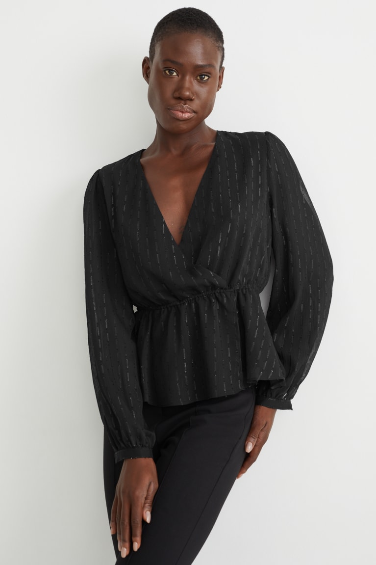  Noir Chemisier C&A Chiffon - france TWE-8058284