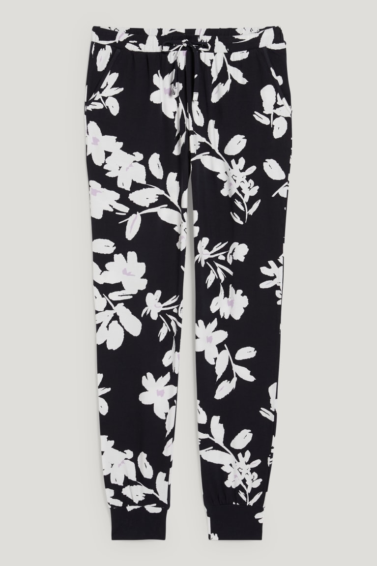  Bleu Foncé Vêtement De Nuit C&A Pyjama Bottoms Floral - france QAJ-9198662