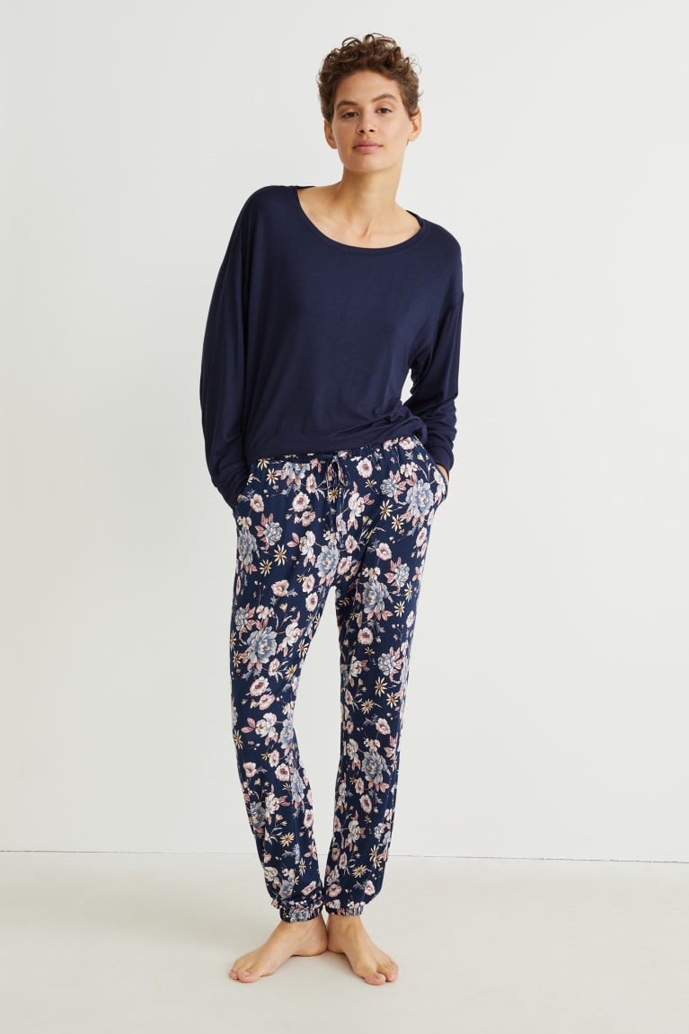  Bleu Foncé Vêtement De Nuit C&A Pyjamas Floral - france JXX-5855931