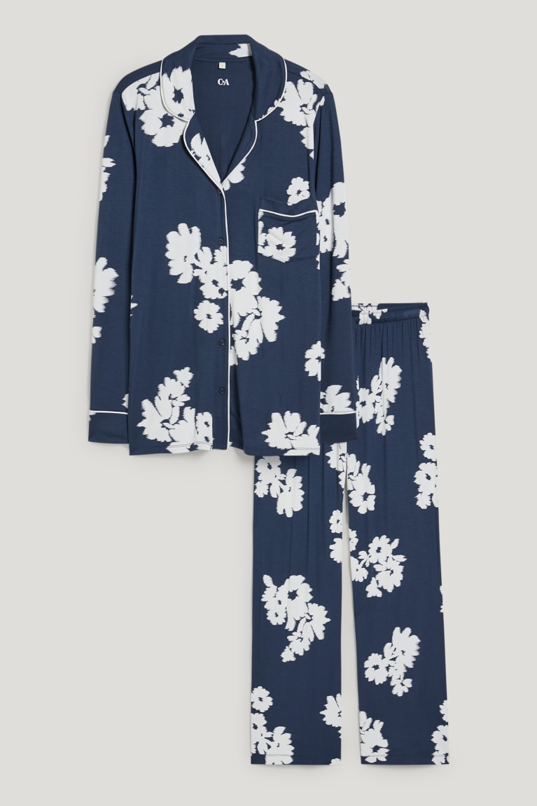  Bleu Foncé Vêtement De Nuit C&A Pyjamas Floral - france AJQ-7671799