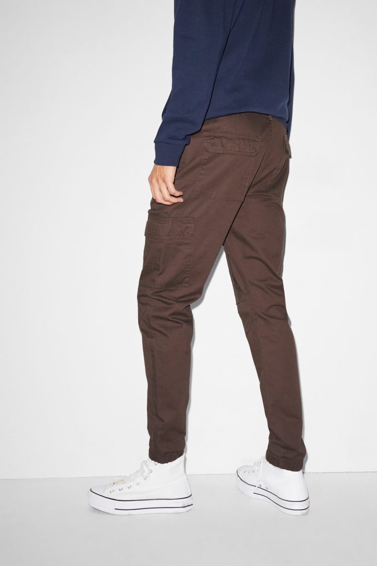  Marron Foncé Pantalons C&A Clockhouse Cargo Slim Fit - france ZER-7903133