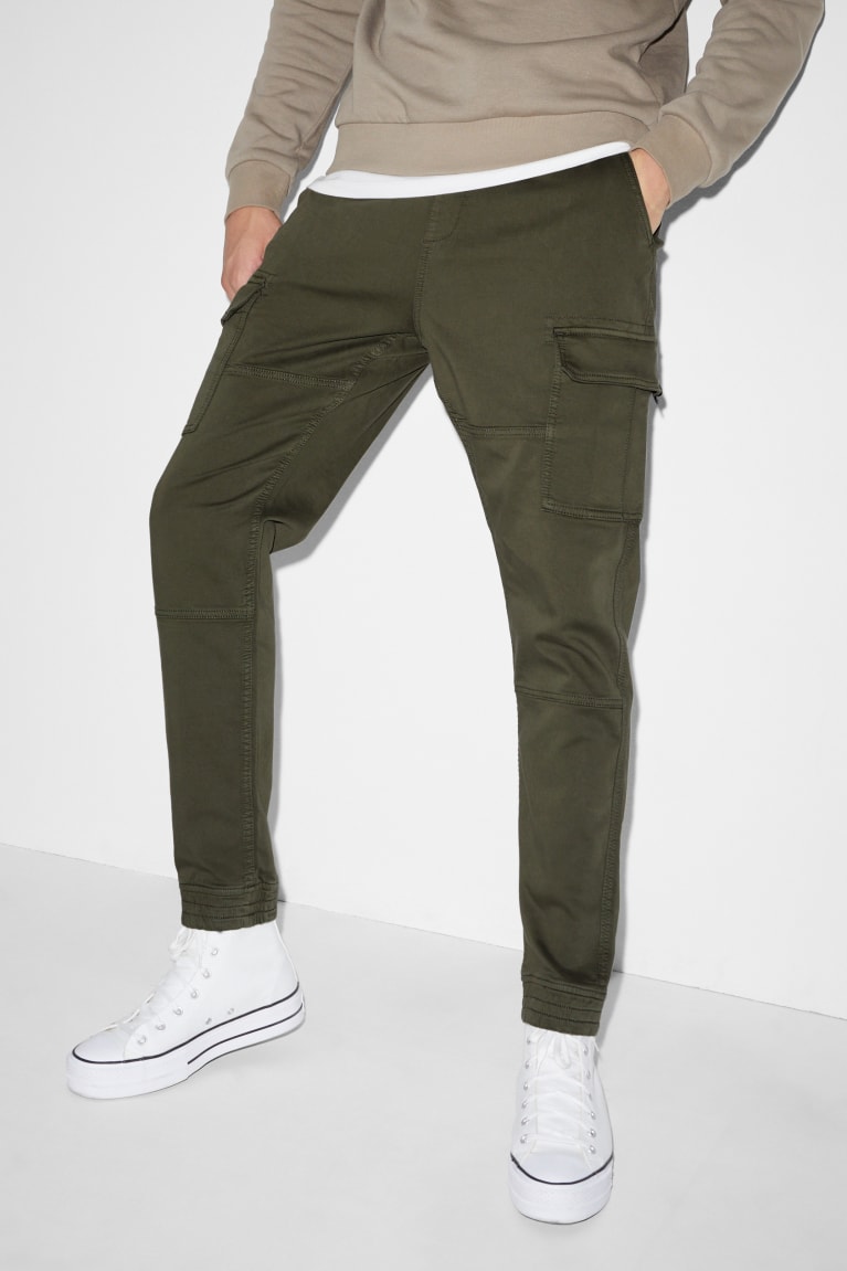  Vert Foncé Pantalons C&A Cargohose Slim Fit Lycra - france DSS-9205002