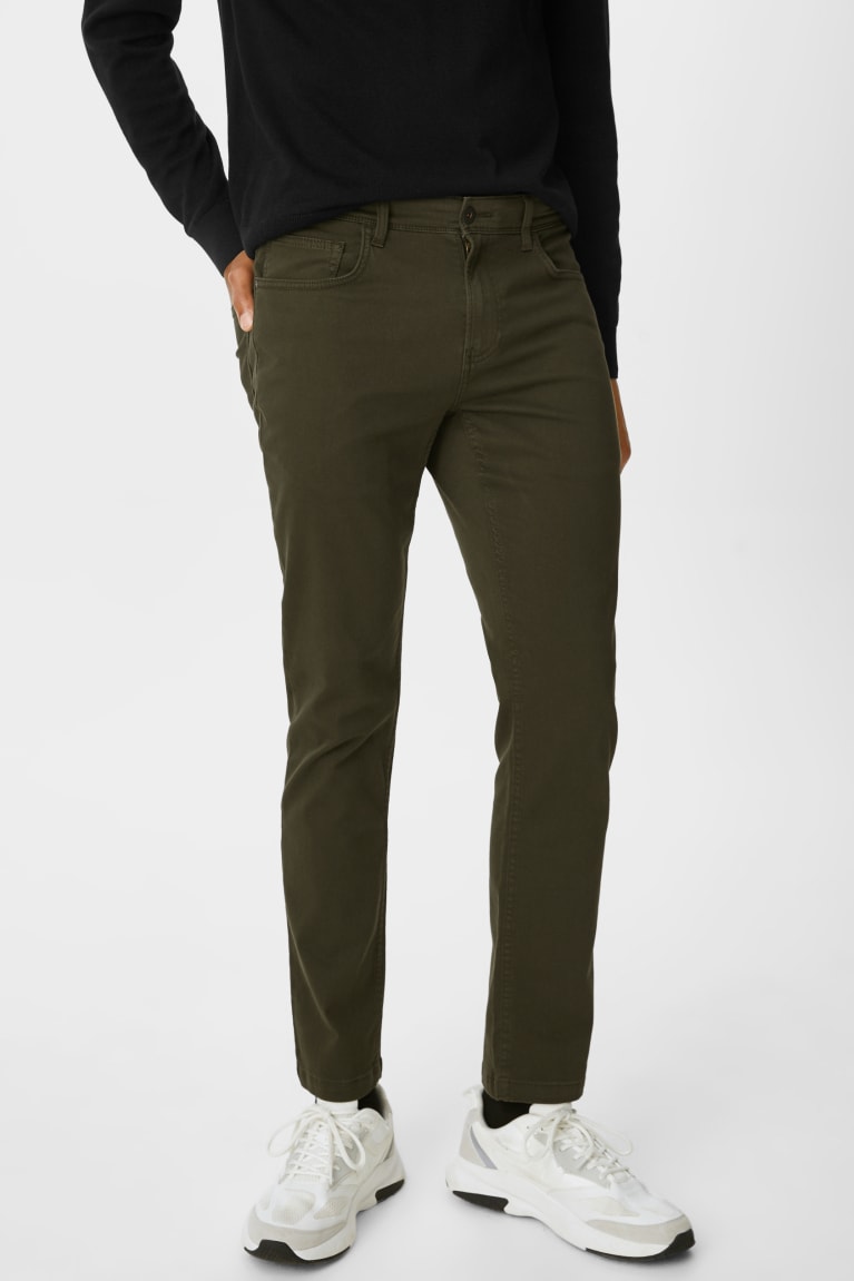  Vert Foncé Pantalons C&A Cloth Slim Fit Recycled - france DTW-3501713