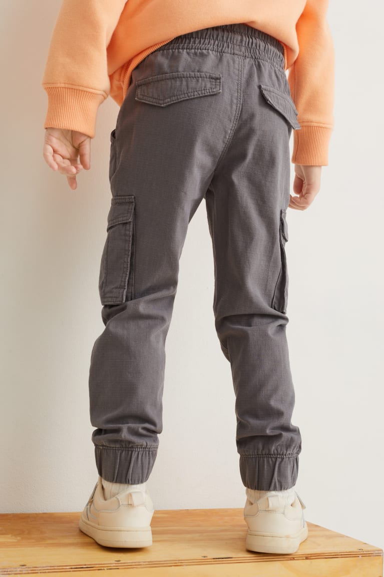  Grise Foncé Pantalons C&A Cargo Droit Fit - france HMU-2397074