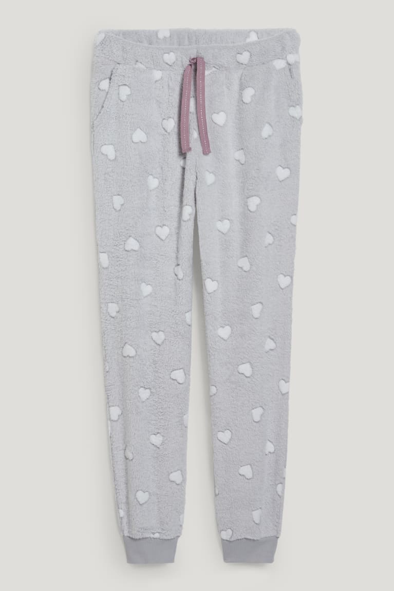  Grise Clair Vêtement De Nuit C&A Fleece Pyjama Bottoms Patterned - france OWB-1991426