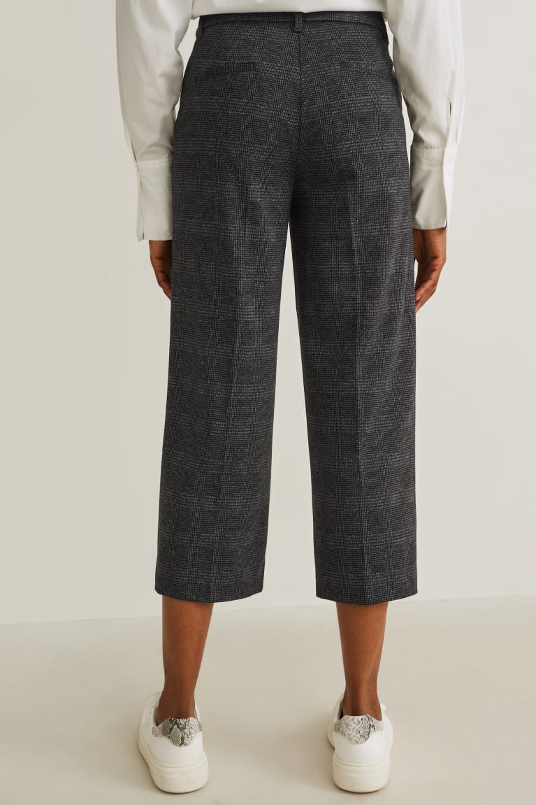  Grise Foncé Pantalons C&A Cloth High-rise Taille Larges Leg Recycled Check - france YKA-3902910