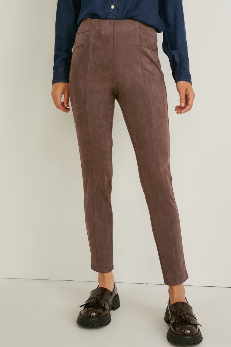  Grise Marron Pantalons C&A Faux Daim - france CWP-1090173