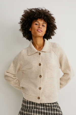  Beige Cardigan C&A Recycled - france PEY-8949586