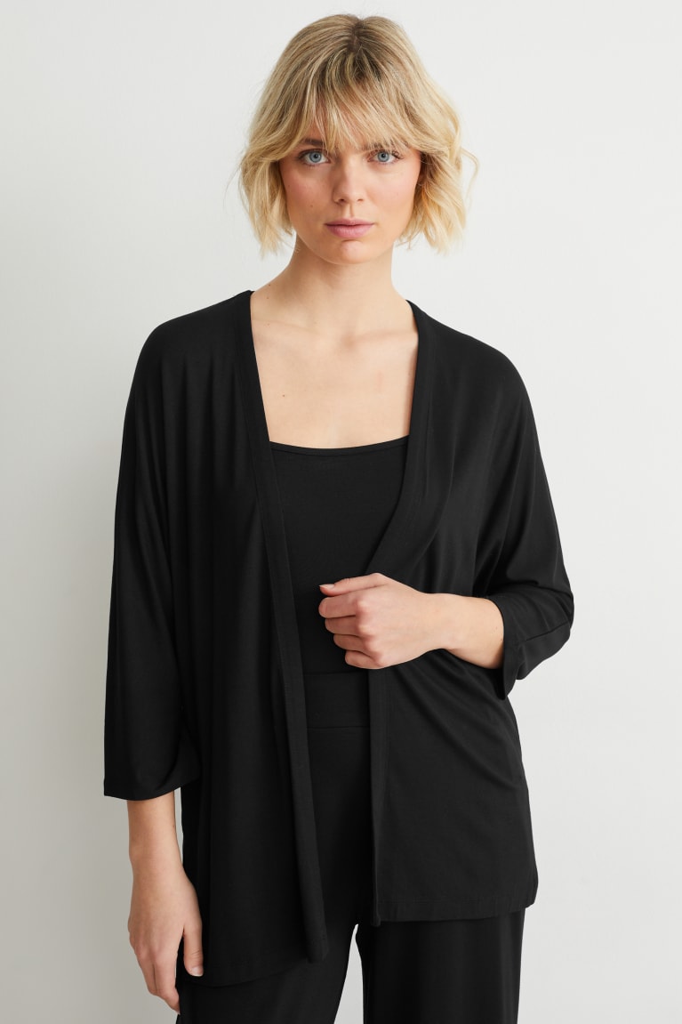  Noir Cardigan C&A Basic With Lenzing Ecovero - france NNN-4424671