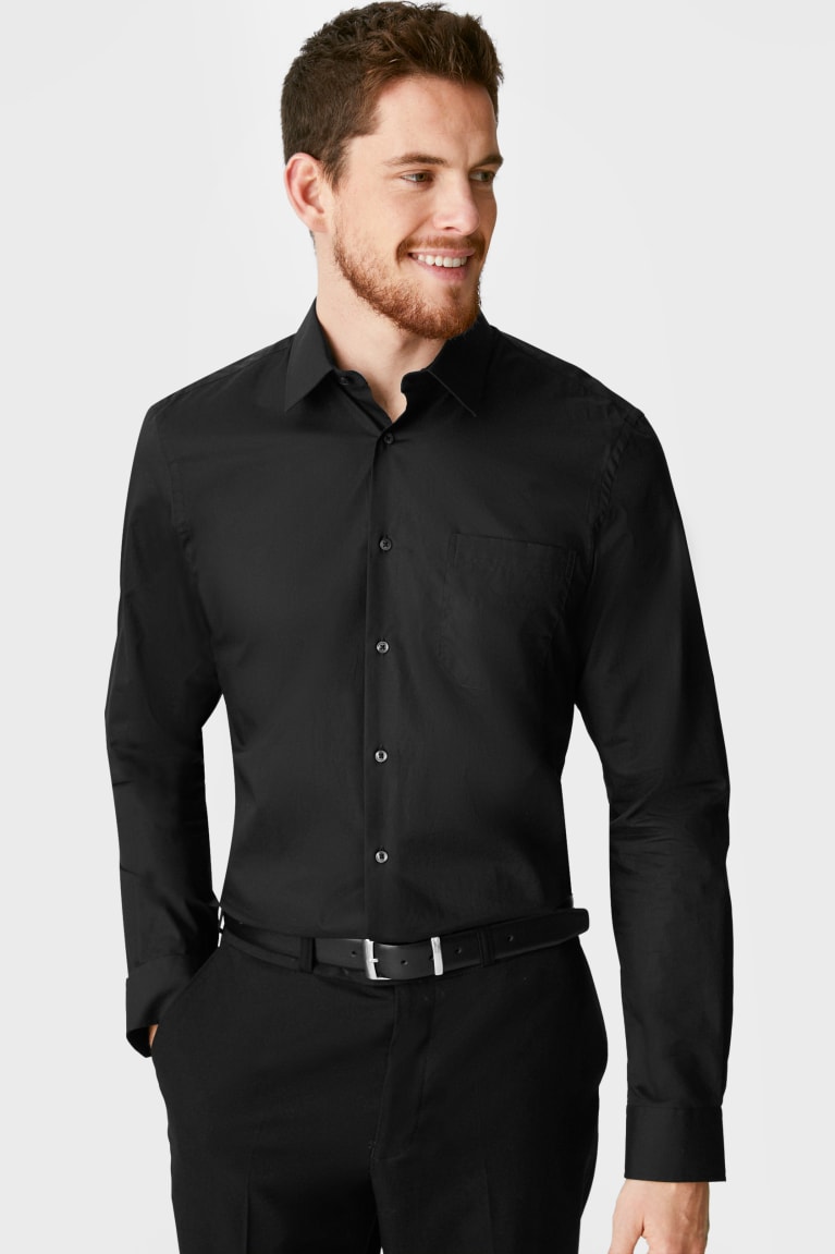  Noir Chemises C&A Business Regular Fit Extra Long Sleeve s Easy-iron - france FDS-5784892