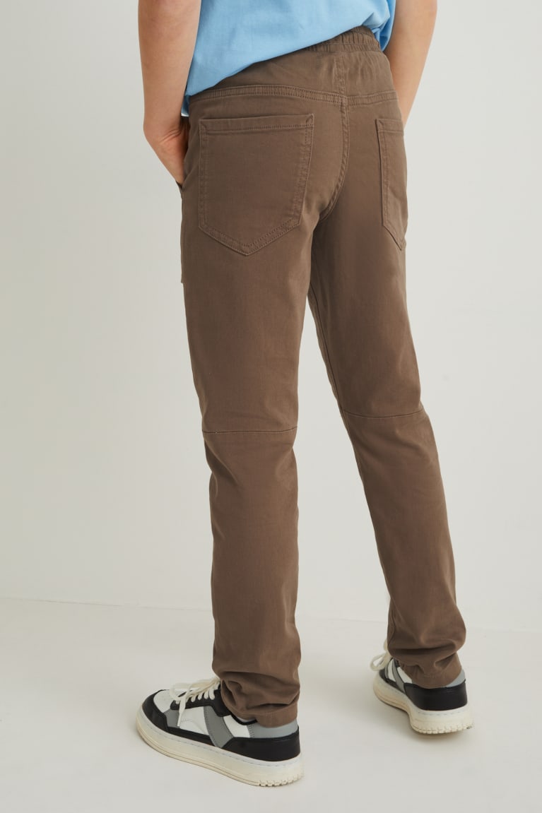  Kaki Pantalons C&A Cargo Lycra - france JUH-9563902