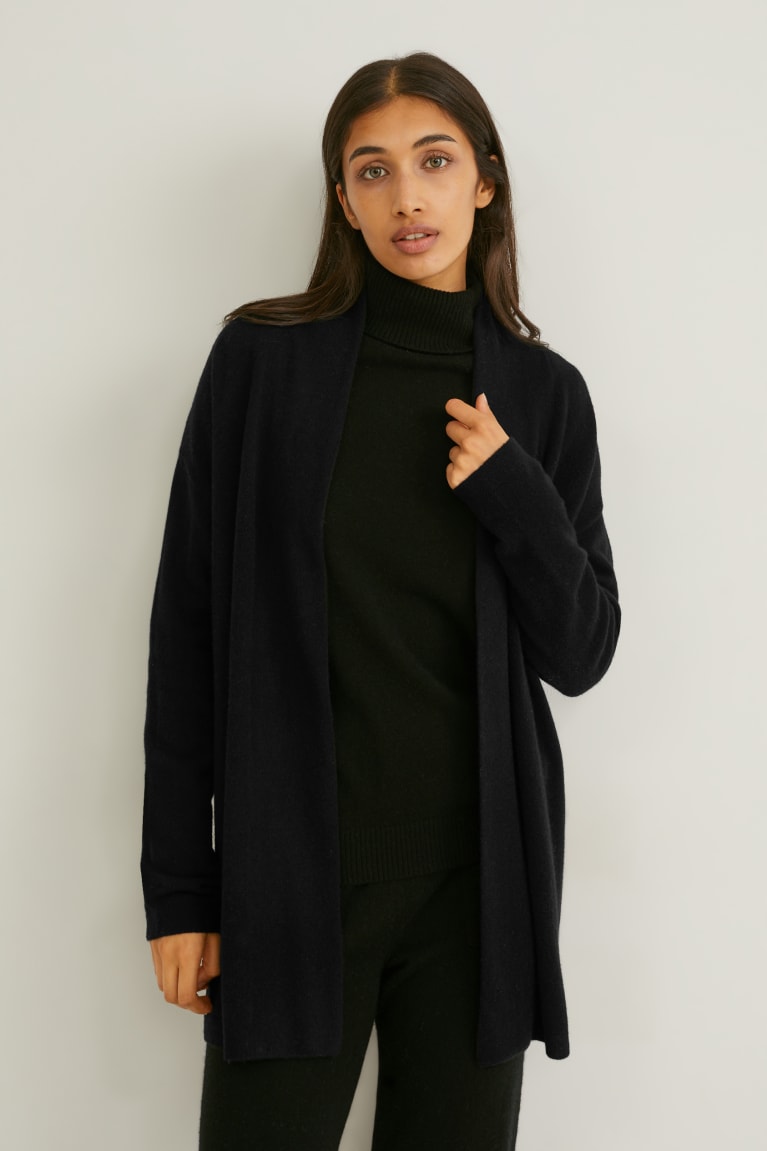  Noir Cardigan C&A Cashmere - france HAE-6112759