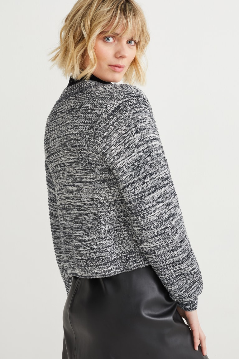  Noir Blanche Cardigan C&A With Recycled Polyester - france AUL-7821052