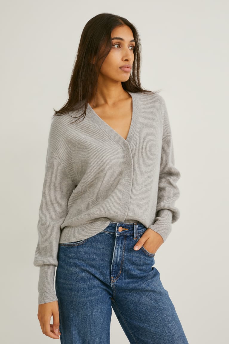  Grise Clair Cardigan C&A Cashmere - france VJS-5682900