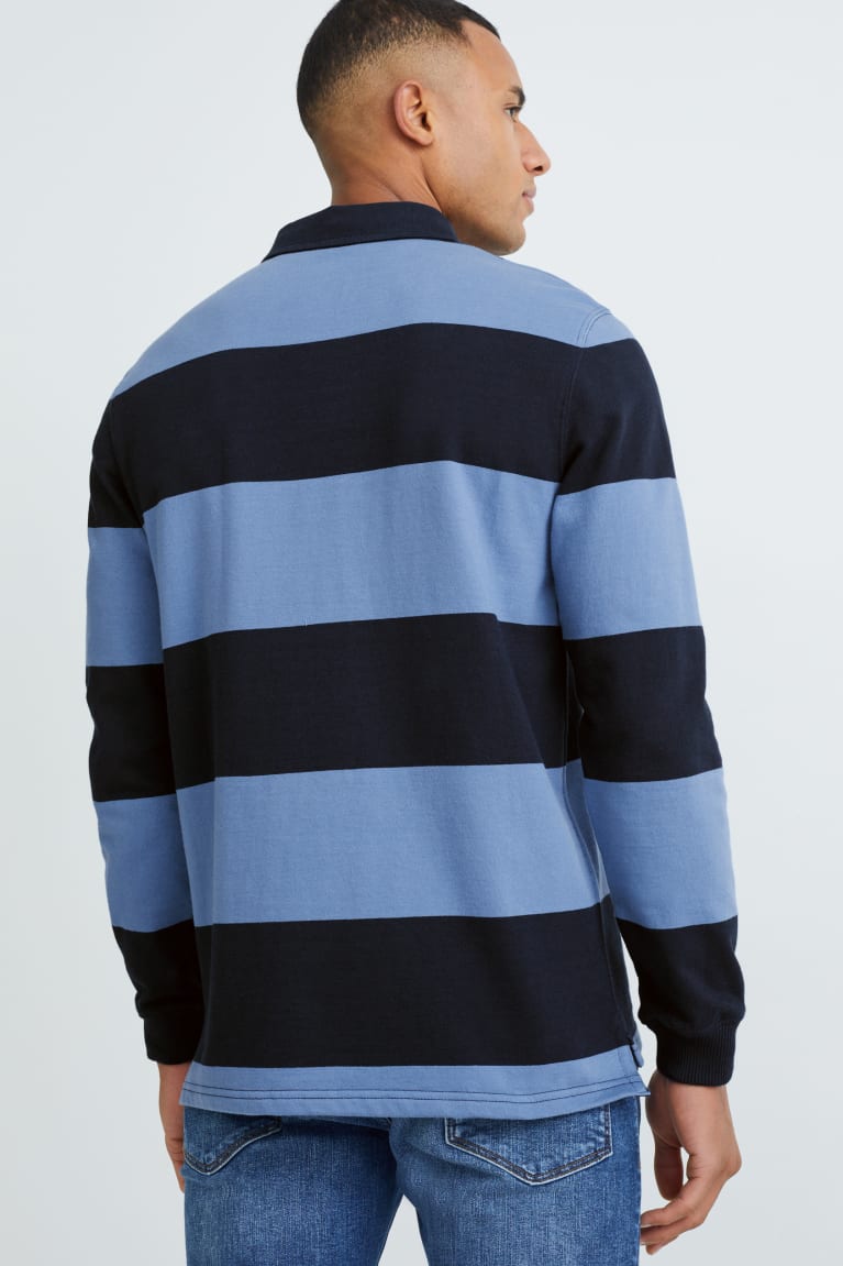  Bleu Bleu Foncé Chemises C&A Polo Rayé - france HCO-2769254