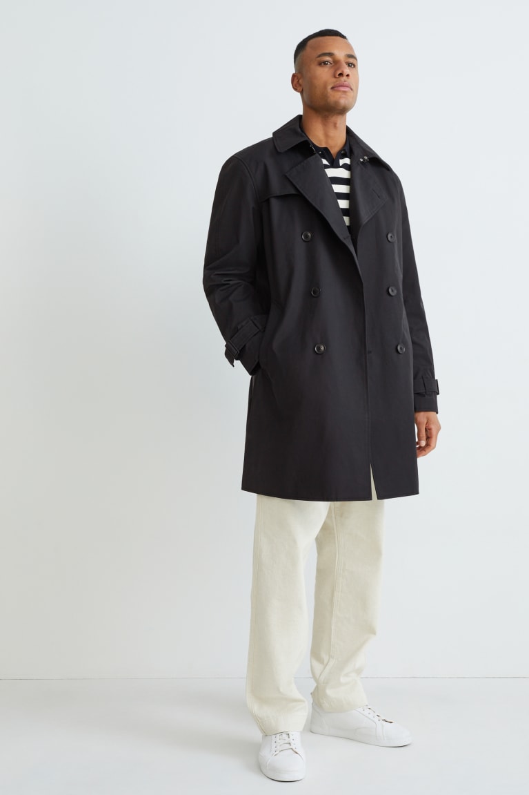  Noir Manteaux C&A Trench With Recycled Nylon - france OHQ-7888967