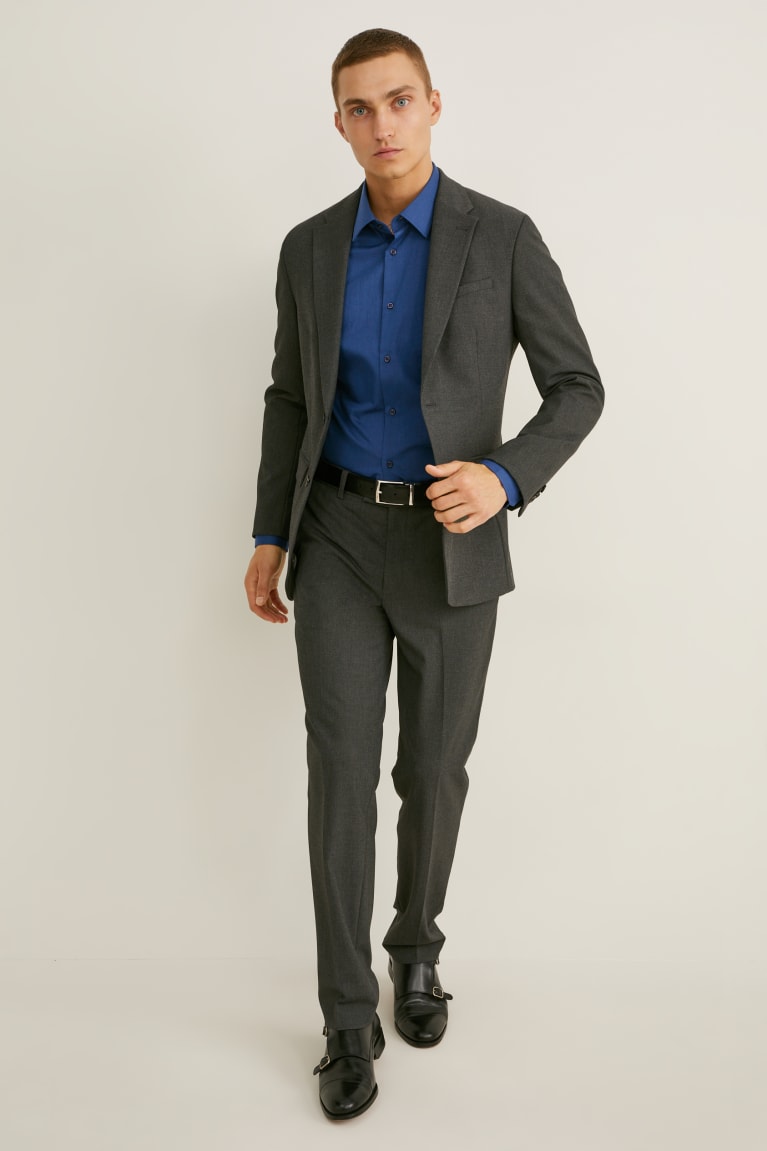  Bleu Foncé Chemises C&A Business Regular Fit Kent Collar Extra-long Sleeve s - france XPJ-9763215