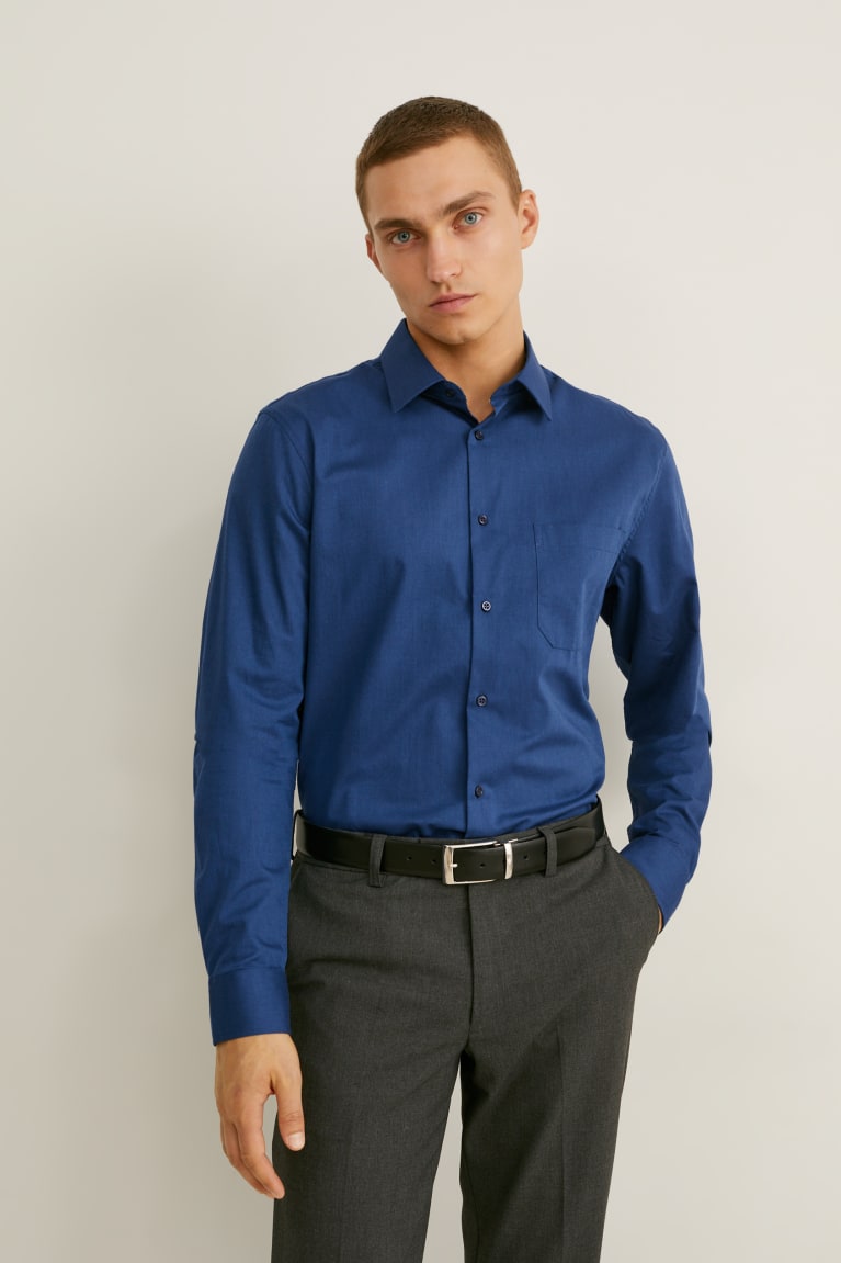  Bleu Foncé Chemises C&A Business Regular Fit Kent Collar Extra-Sleeve s - france CPH-3858018