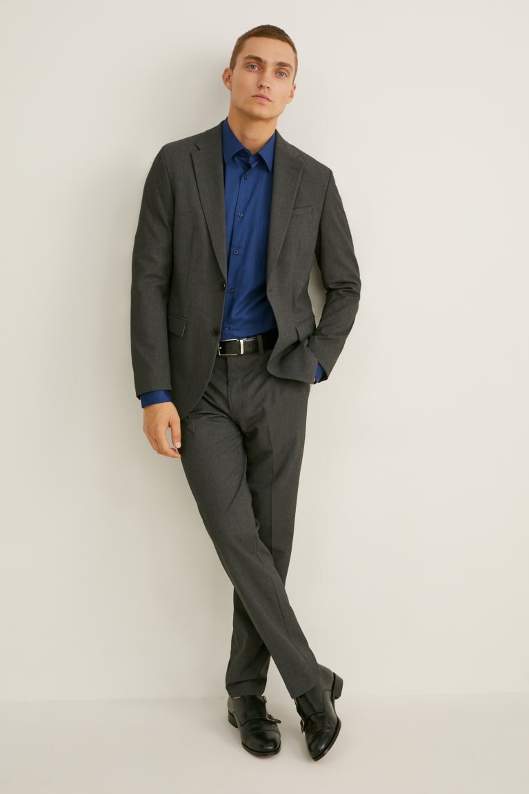  Bleu Foncé Chemises C&A Business Regular Fit Kent Collar Extra-Sleeve s - france CPH-3858018