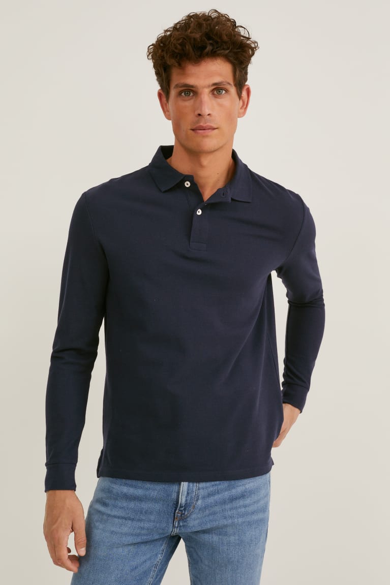  Bleu Foncé Chemises C&A Polo Organic Coton - france KVE-7684770