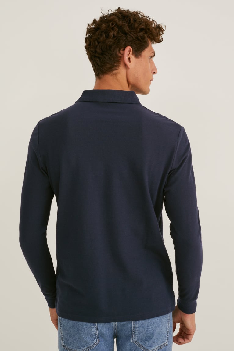  Bleu Foncé Chemises C&A Polo Organic Coton - france KVE-7684770