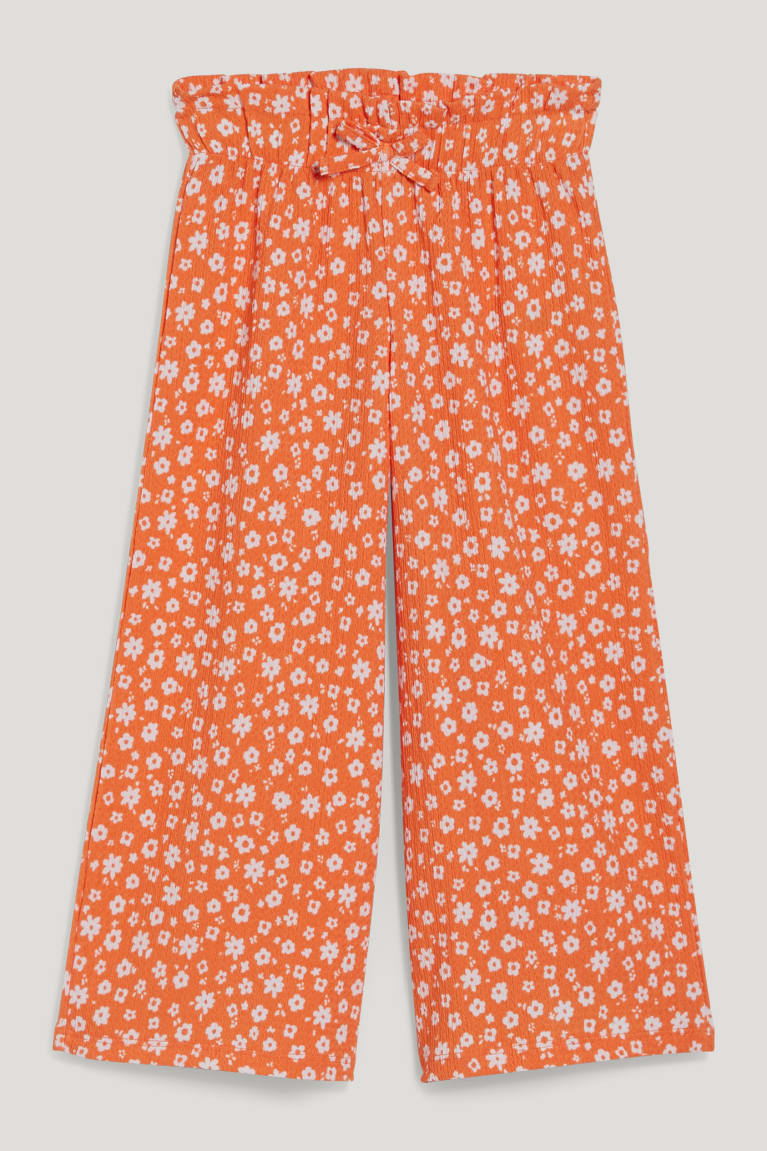  Orange Pantalons C&A Cloth Floral - france FHP-4904492