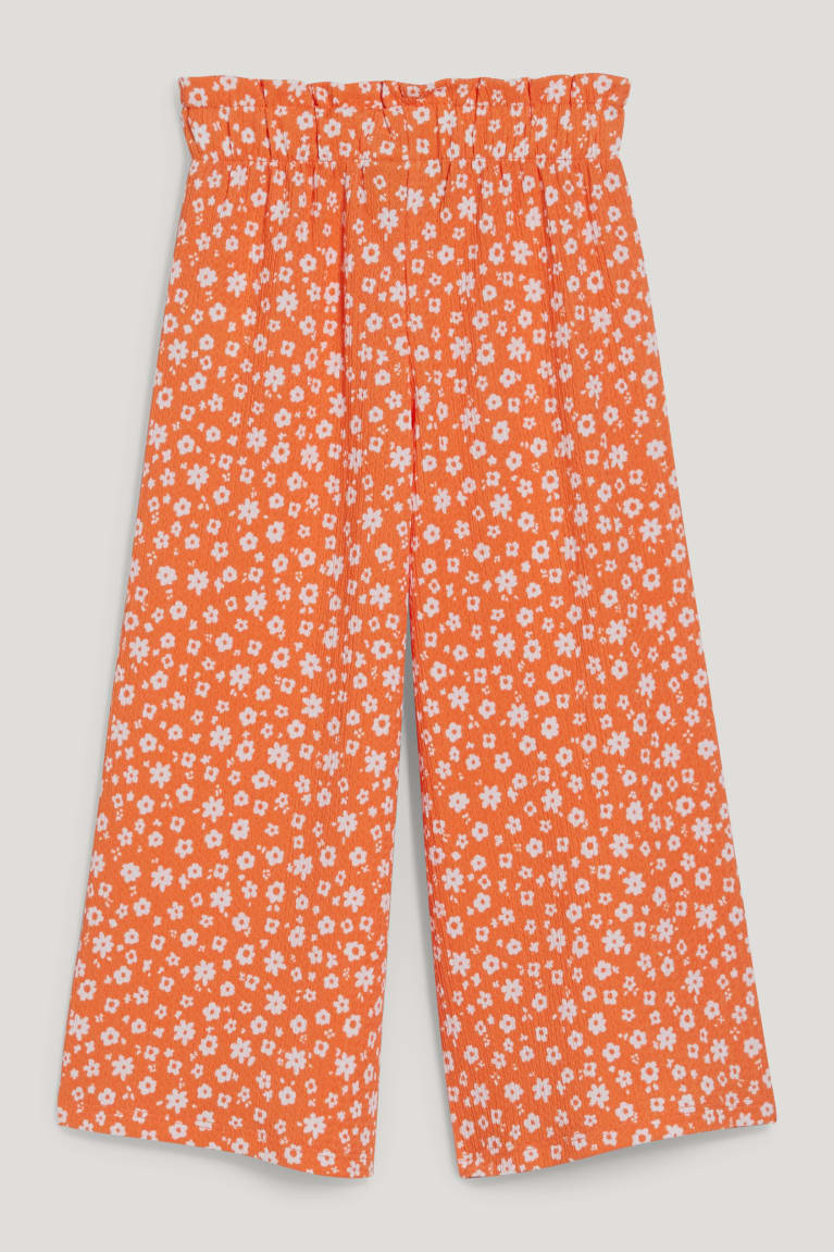  Orange Pantalons C&A Cloth Floral - france FHP-4904492