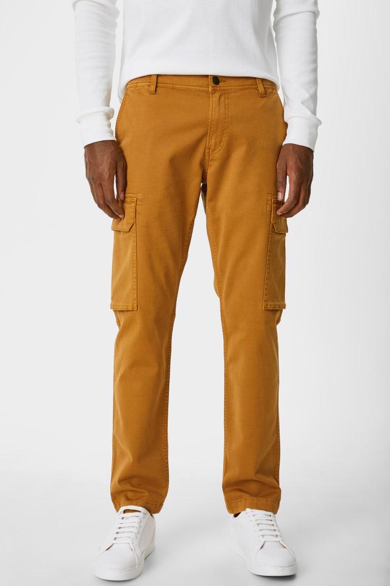  Moutarde Jaune Pantalons C&A Cargo Tapered Fit - france QWE-2308140