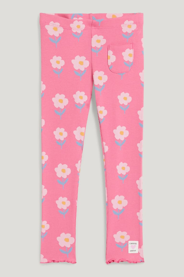  Rose Pantalons C&A Leggings Floral - france NZZ-0137548