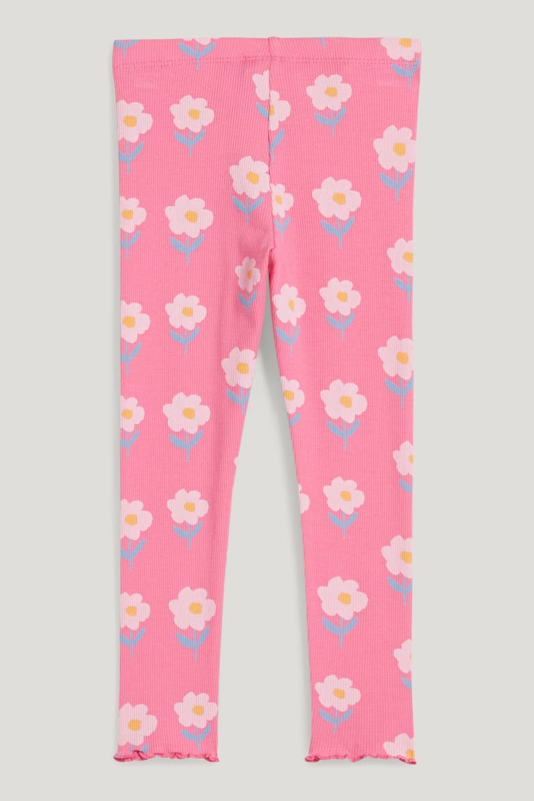  Rose Pantalons C&A Leggings Floral - france NZZ-0137548