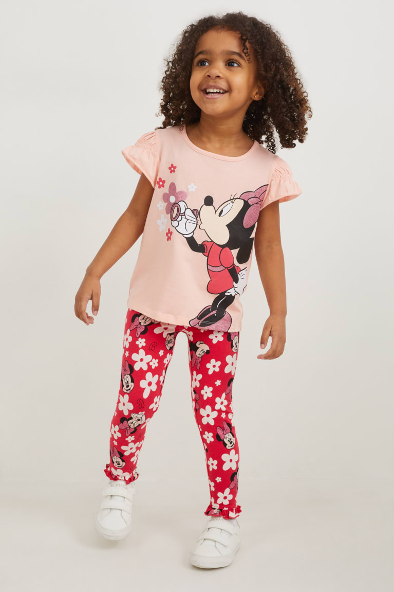  Rose Pantalons C&A Minnie Mouse Leggings Floral - france FTZ-9137806