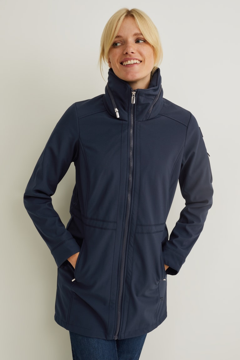  Bleu Foncé Manteaux C&A Softshell With Hood Bionic-finisheco Recycled - france CNO-0129036