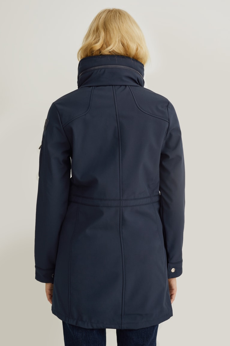  Bleu Foncé Manteaux C&A Softshell With Hood Bionic-finisheco Recycled - france CNO-0129036