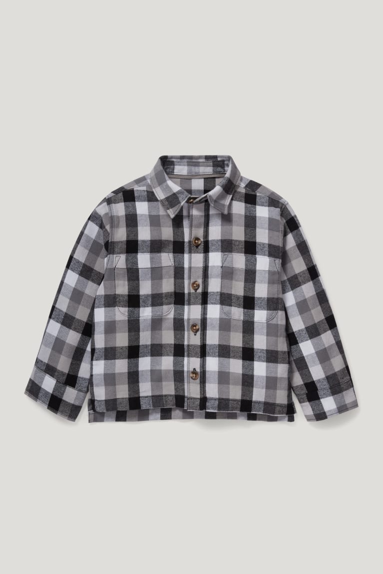  Grise Chemises C&A Flannel Genderneutral Organic Coton Check - france CRR-3549070