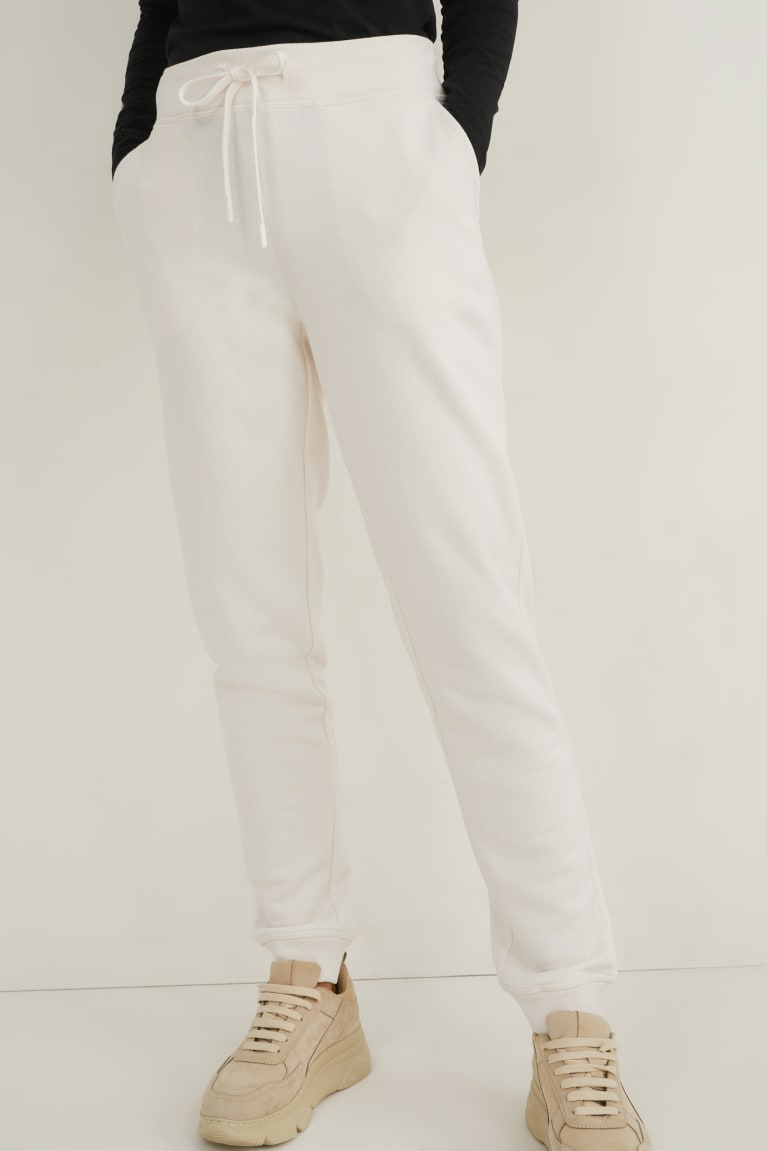  Blanche Pantalons C&A Joggers Organic Coton - france EAC-2302790