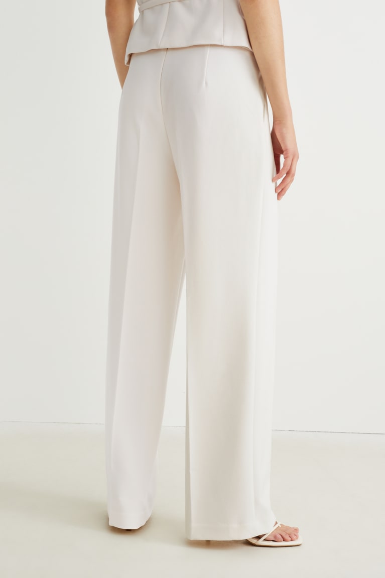  Blanche Pantalons C&A High-rise Taille Larges Leg - france MPX-1244406